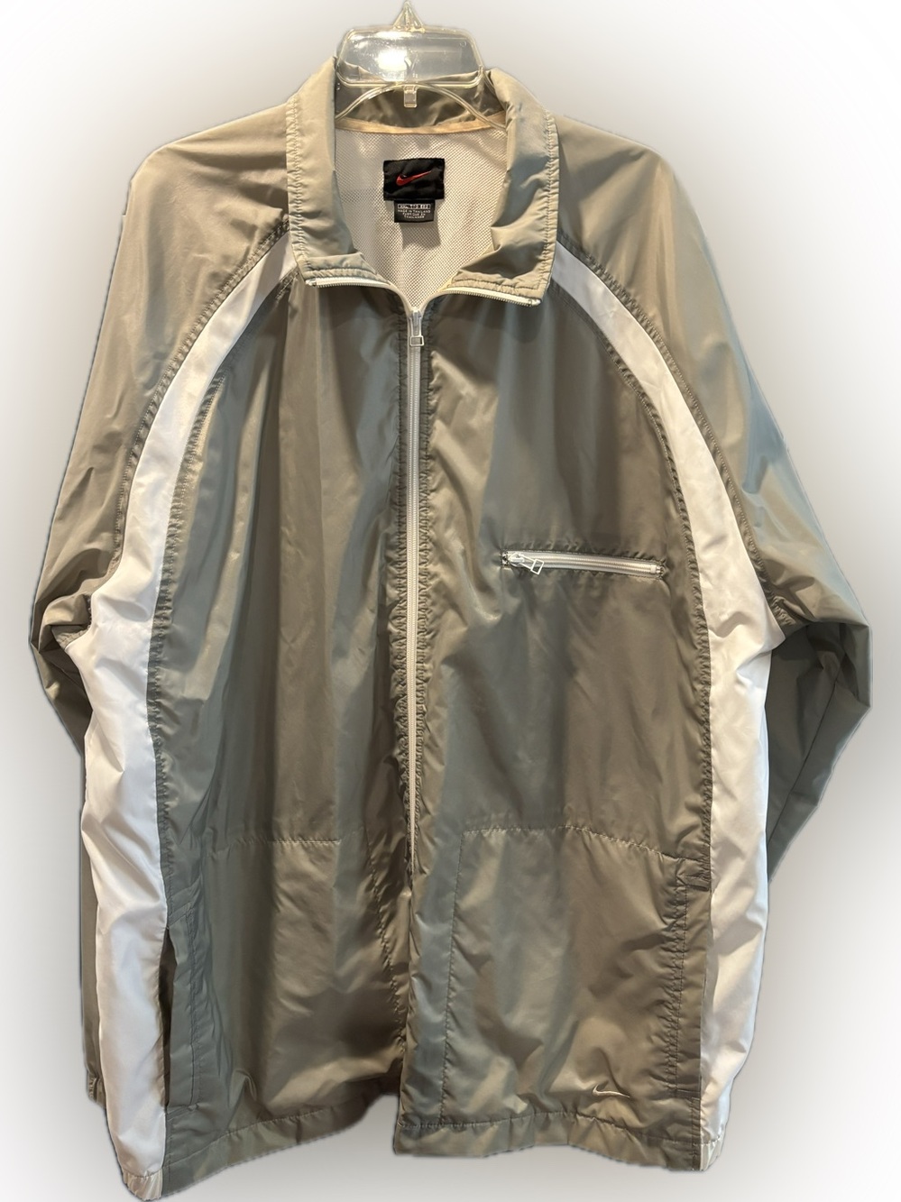 Nike men’s 2XL full zip windbreaker sage white, BNWOT